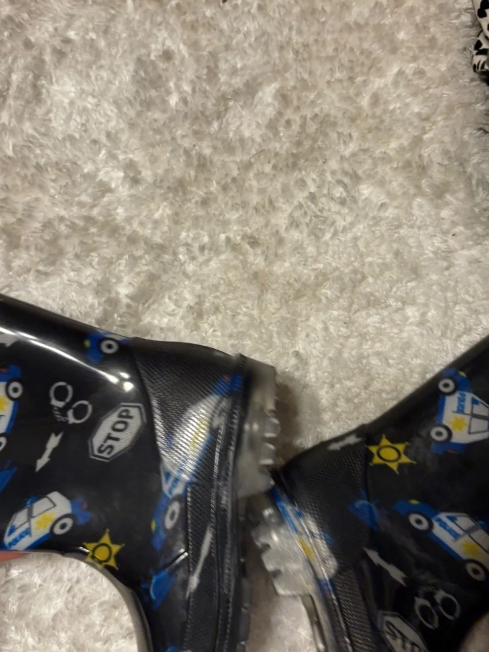 FunsPread Kids Light Up Rain-boots with Handles Toddler Sz 6